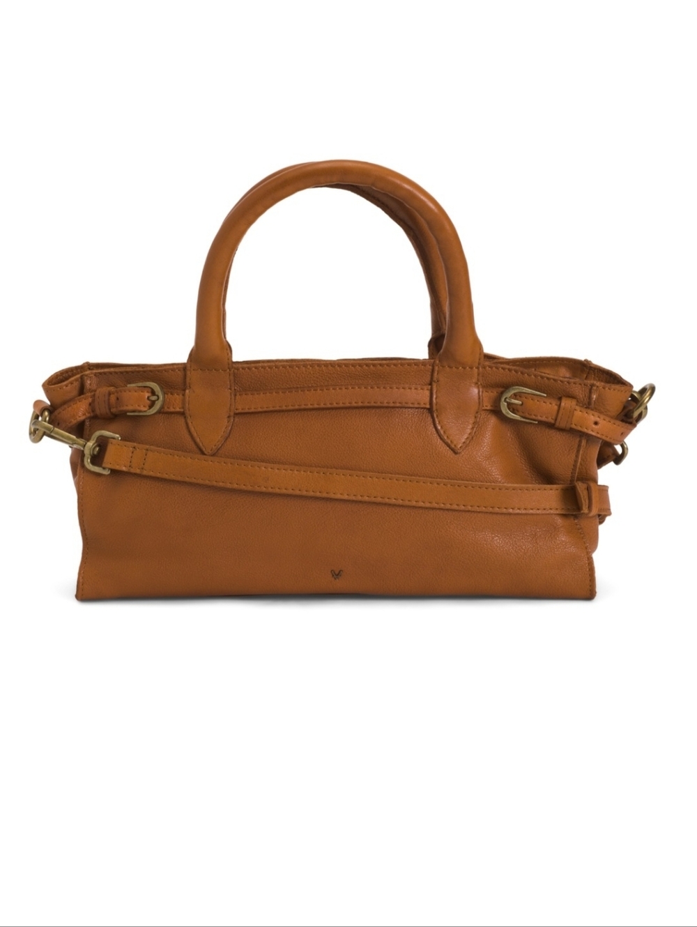 Brand New Vilenca Holland Genuine Pebbled  Leather Cognac Crossbody Purse